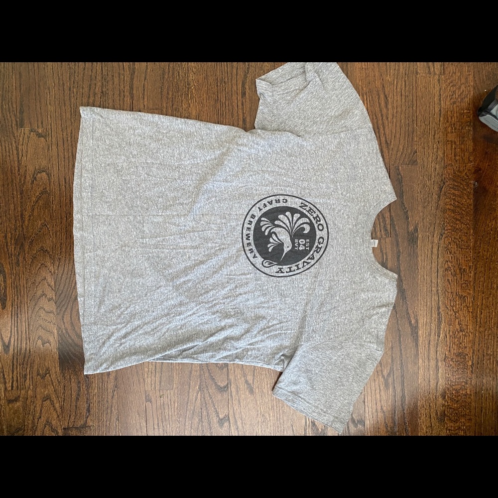 Gray Basic Tee Shirt With Brewery Logo